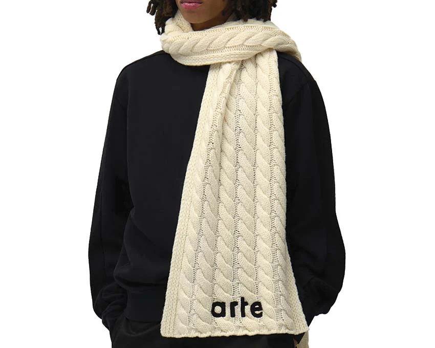 Arte Textured Logo Scarf "Cream" - Image 2