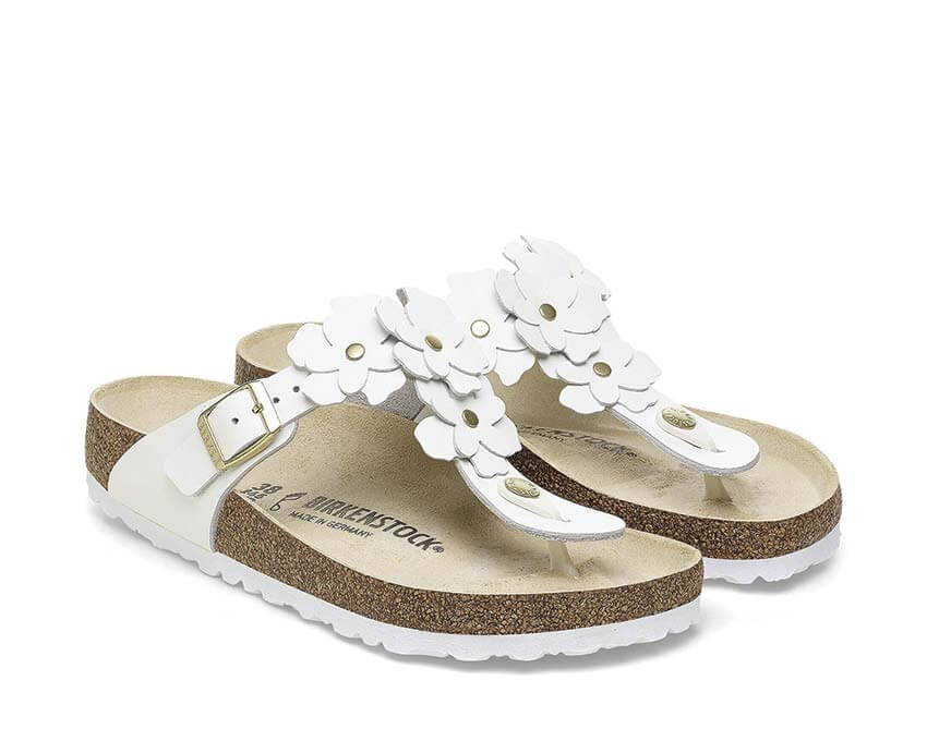 Birkenstock Gizeh Flower Leather "White" - Image 3