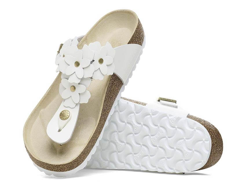 Birkenstock Gizeh Flower Leather "White" - Image 4