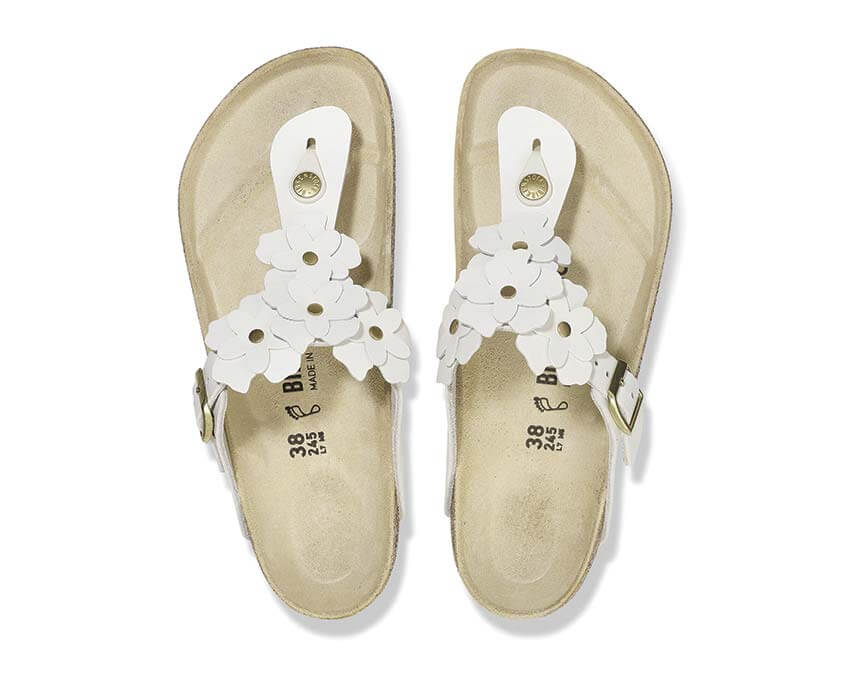 Birkenstock Gizeh Flower Leather "White" - Image 5