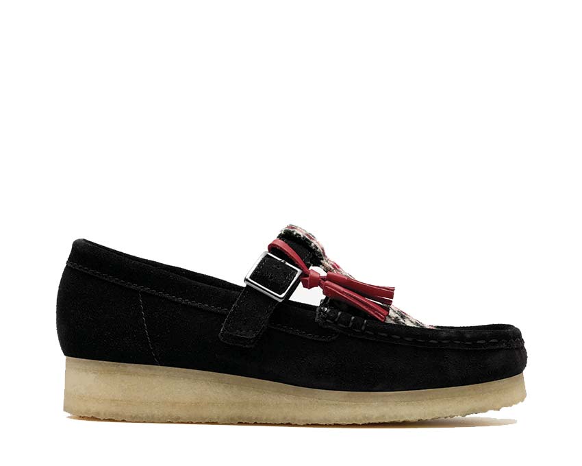 Clarks Wallabee T Bar "Black Tweed Combination"