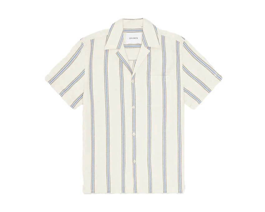 Les Deux Lawson Stripe SS Shirt " Eggnog White"