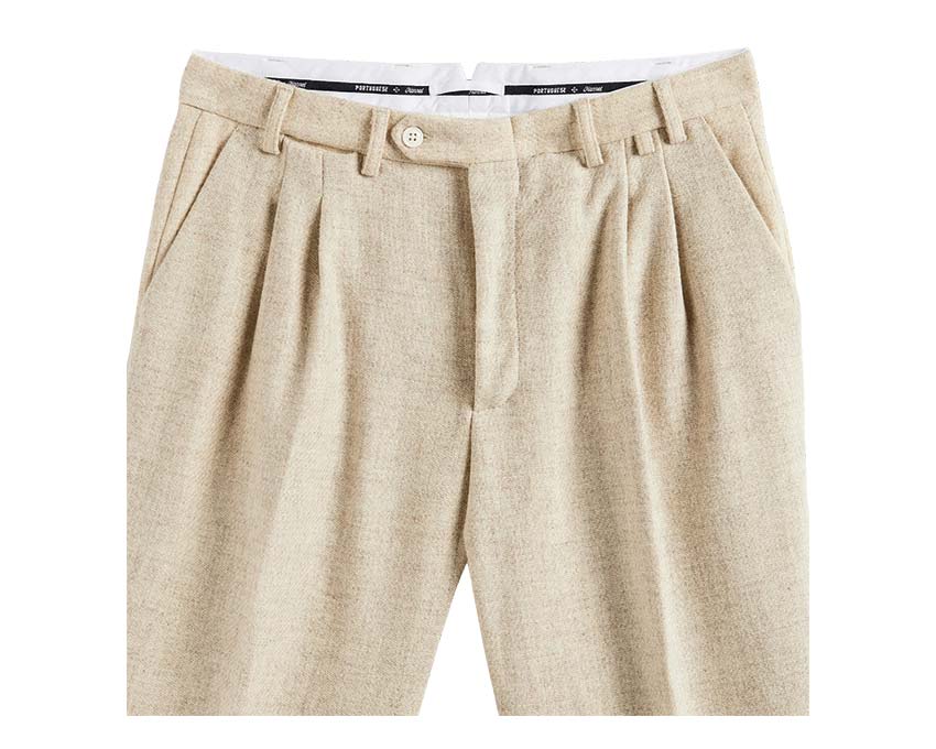 Portuguese Flannel Double Pleat Trousers - Image 2