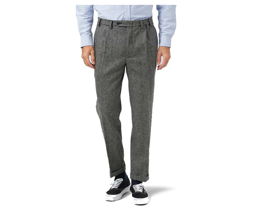 Portuguese Flannel Wool Herringbone Trousers - Image 4